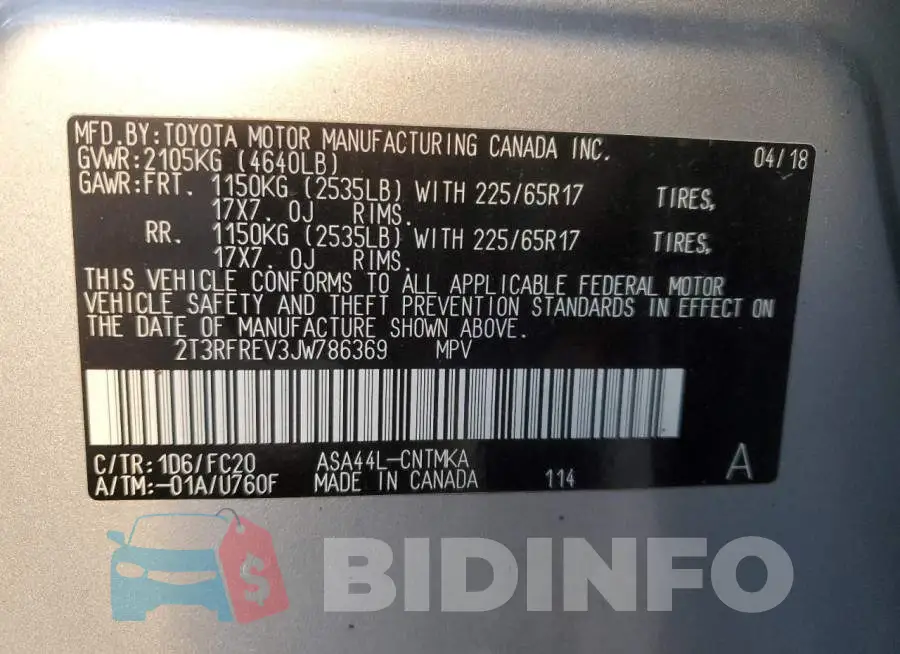 2T3RFREV3JW786369 Photo# 13