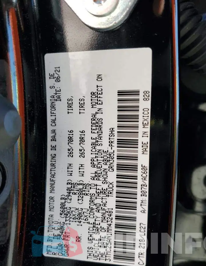 3TMCZ5AN1MM432481 Photo# 13
