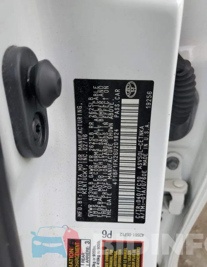 4T1BF1FK2GU201824 Photo# 12