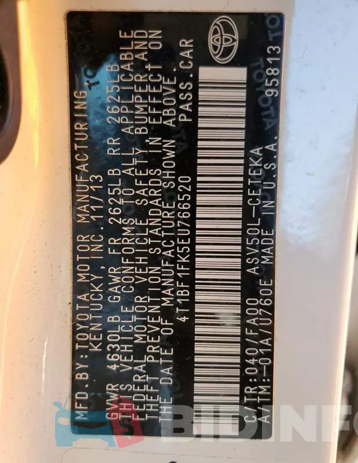 4T1BF1FK5EU766520 Photo# 13