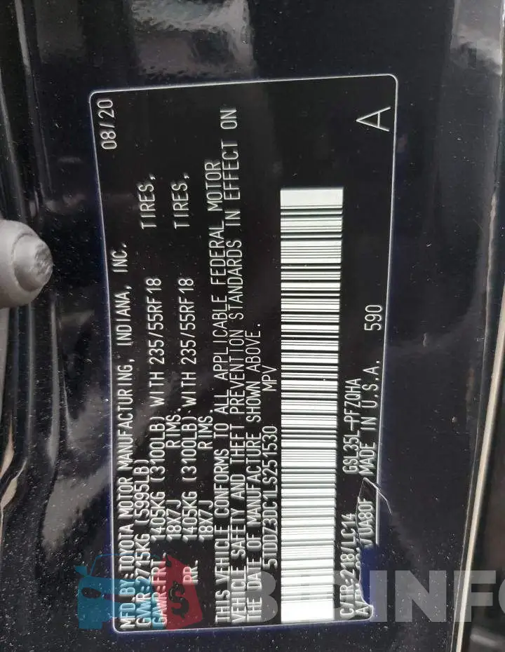 5TDDZ3DC1LS251530 Photo# 12