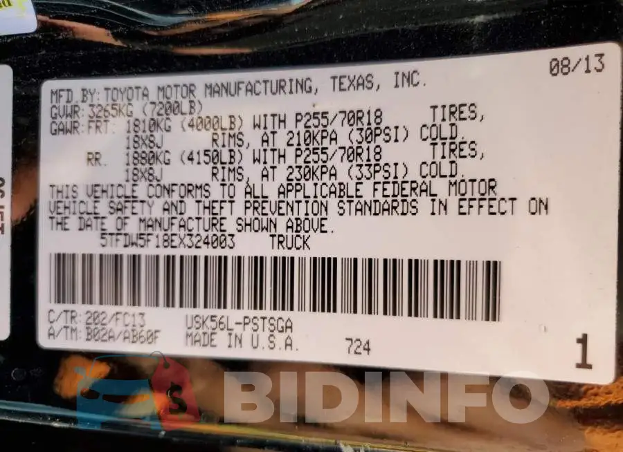 5TFDW5F18EX324003 Photo# 13