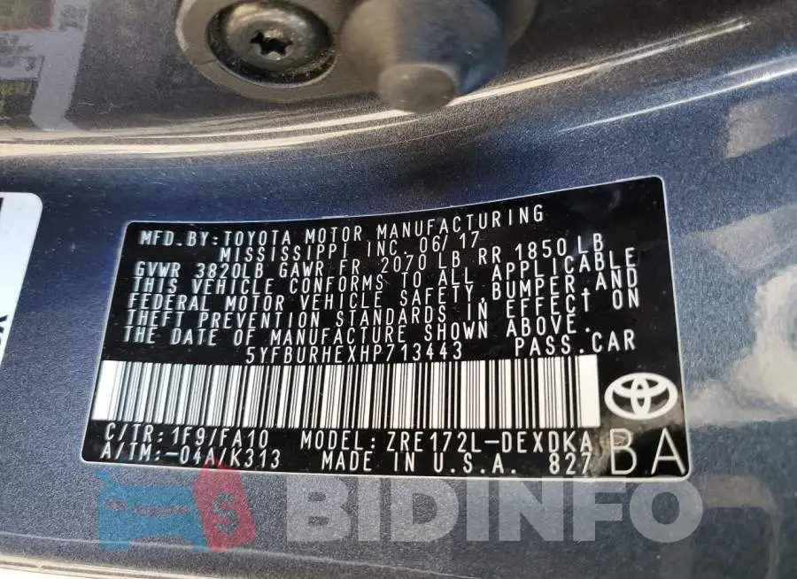 5YFBURHEXHP713443 Photo# 12