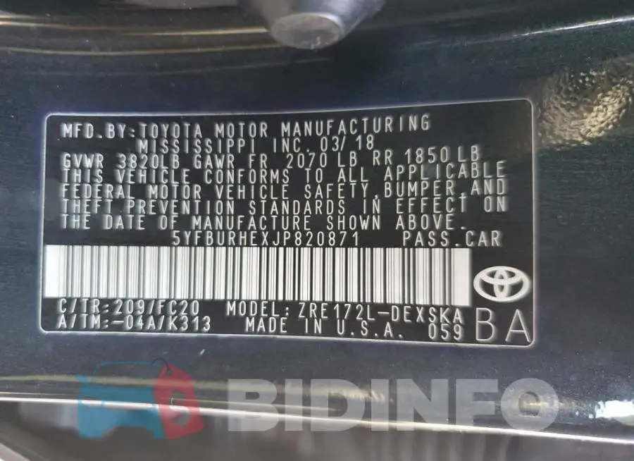 5YFBURHEXJP820871 Photo# 12