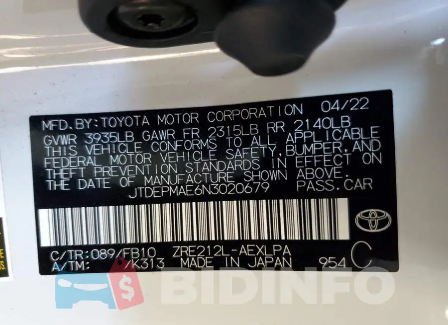 JTDEPMAE6N3020679 Photo# 12