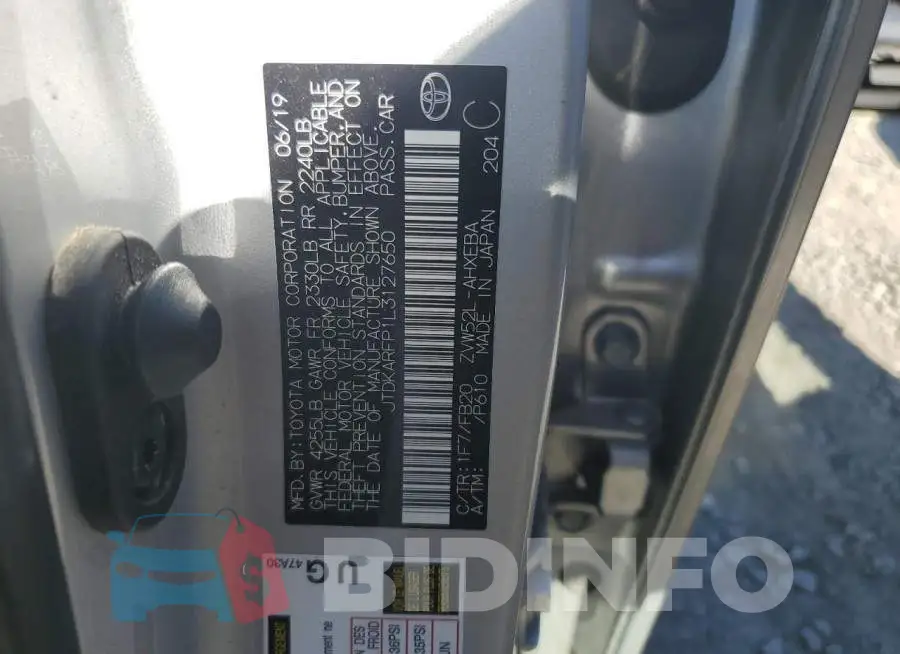 JTDKARFP1L3127650 Photo# 13