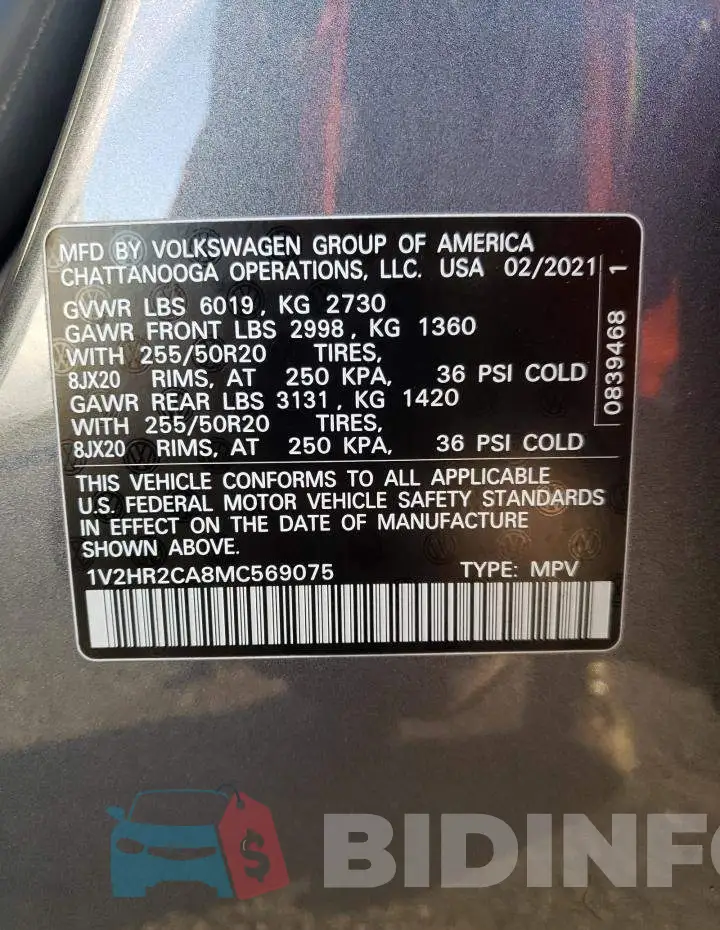 1V2HR2CA8MC569075 Photo# 13