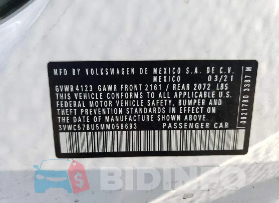 3VWC57BU5MM058693 Photo# 13
