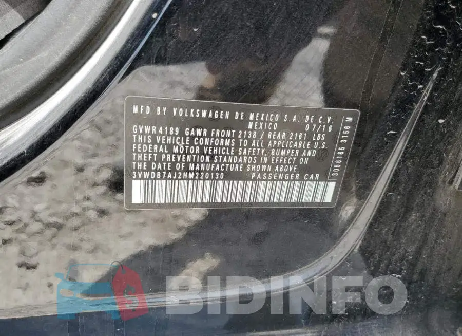 3VWDB7AJ2HM220130 Photo# 12