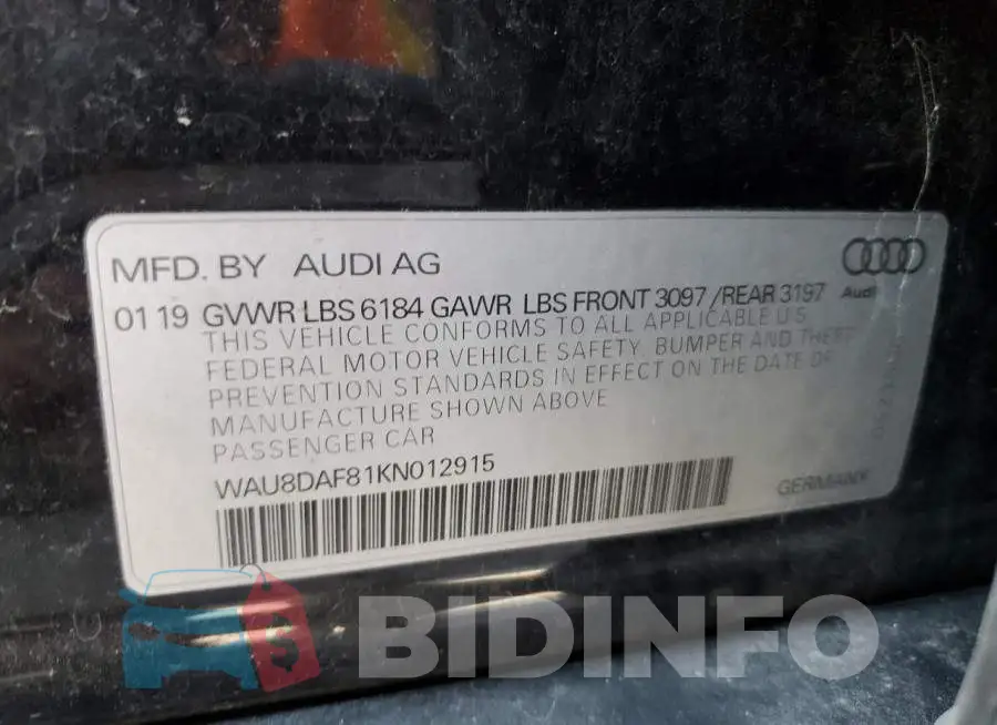 WAU8DAF81KN012915 Photo# 13