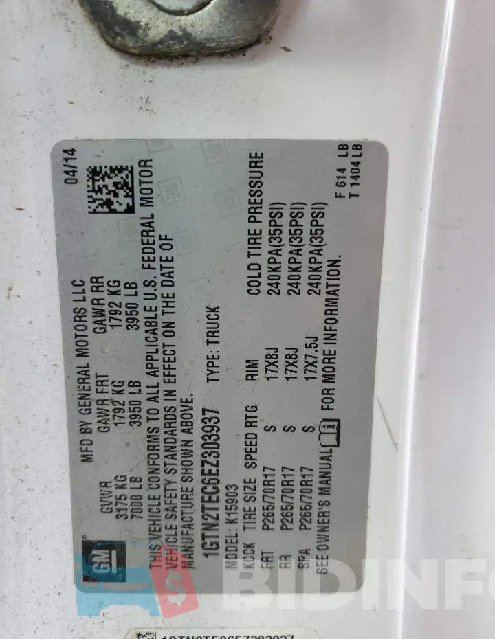 1GTN2TEC6EZ303937 Photo# 12