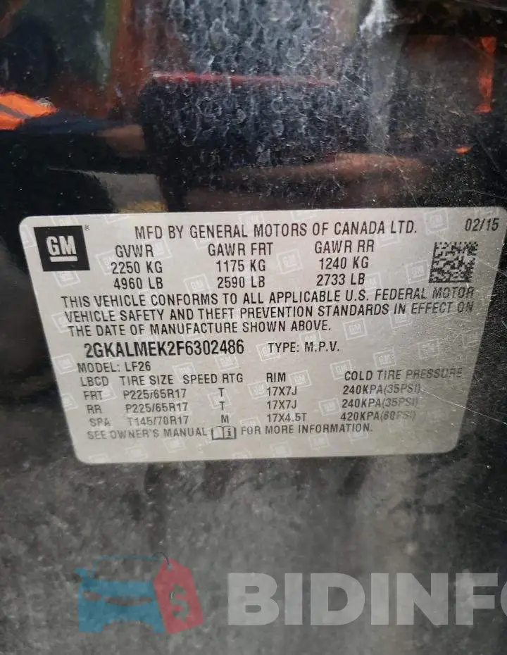 2GKALMEK2F6302486 Photo# 13