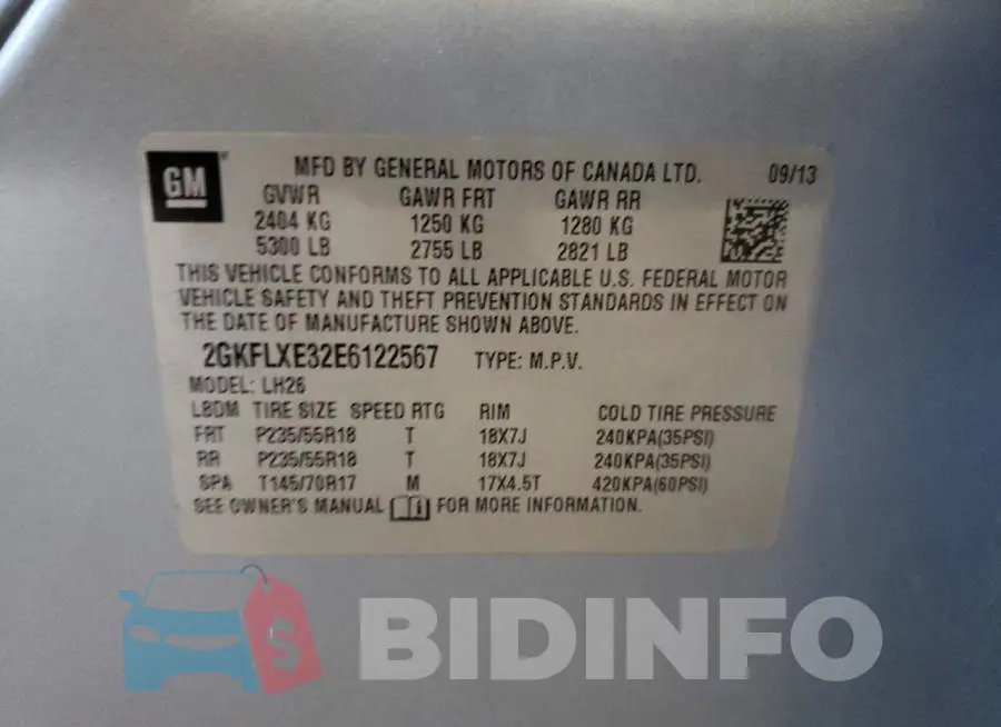 2GKFLXE32E6122567 Photo# 14