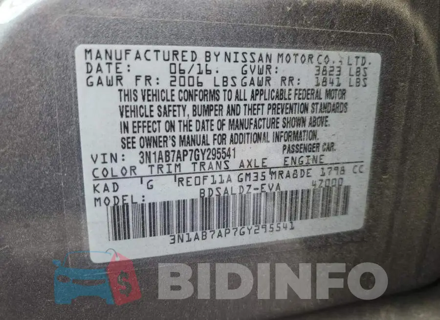 3N1AB7AP7GY295541 Photo# 12