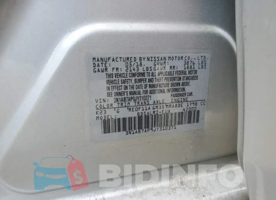 3N1AB7AP9JY310371 Photo# 12