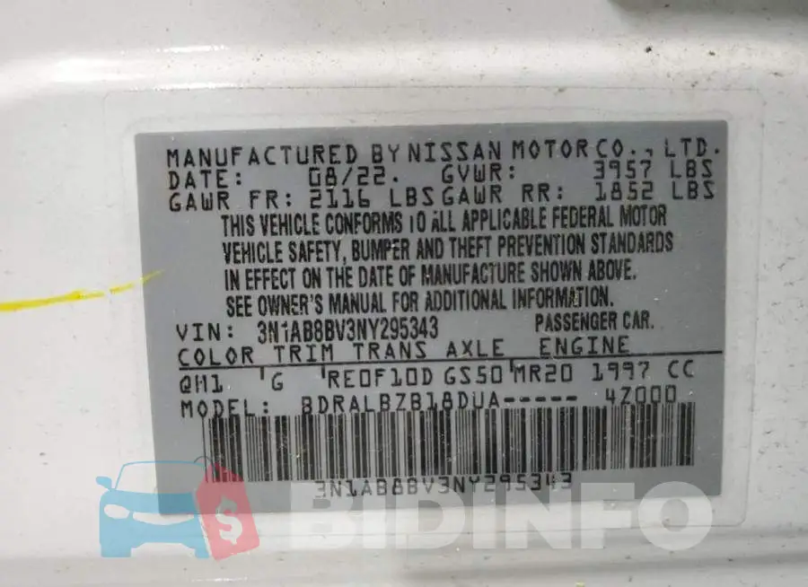 3N1AB8BV3NY295343 Photo# 13