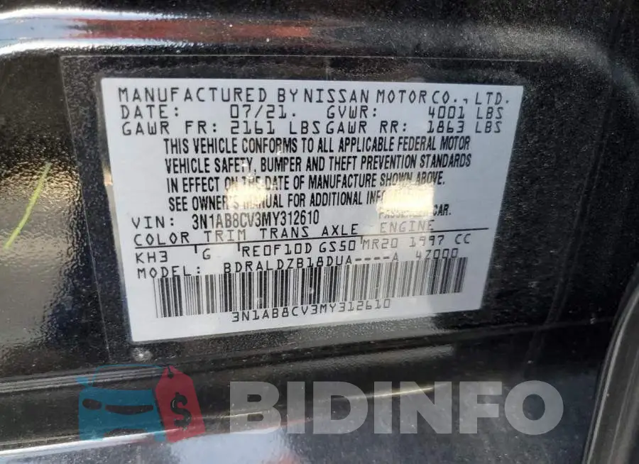 3N1AB8CV3MY312610 Photo# 12