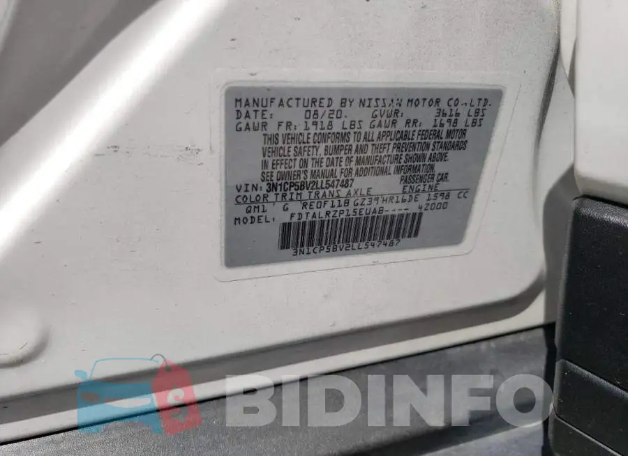 3N1CP5BV2LL547487 Photo# 13