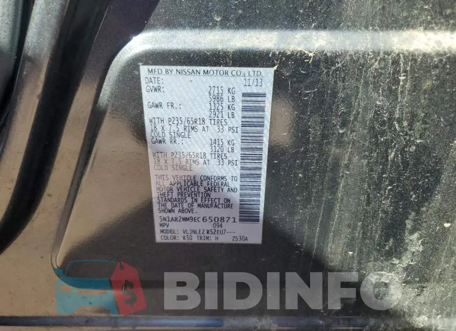 5N1AR2MM9EC650871 Photo# 13