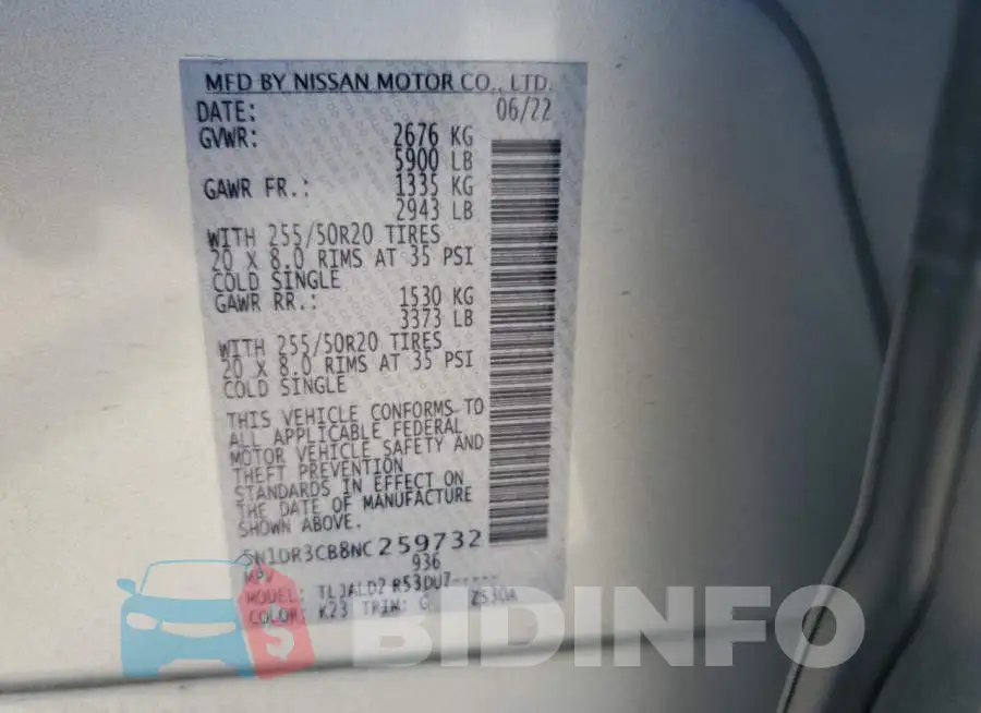 5N1DR3CB8NC259732 Photo# 12