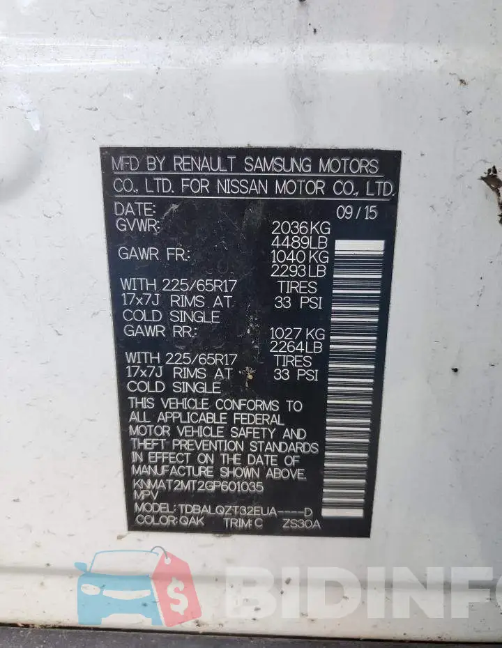 KNMAT2MT2GP601035 Photo# 14