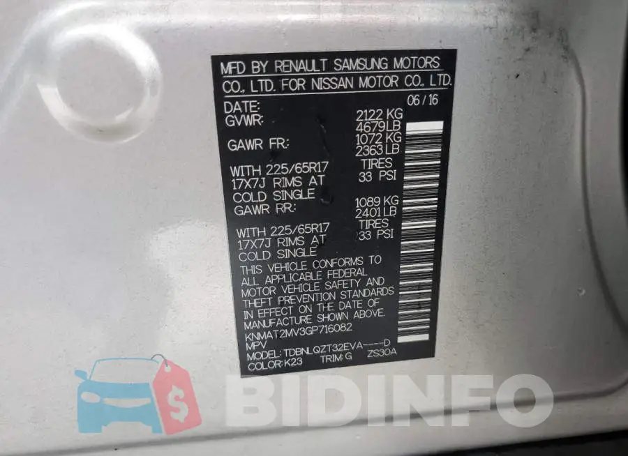 KNMAT2MV3GP716082 Photo# 14