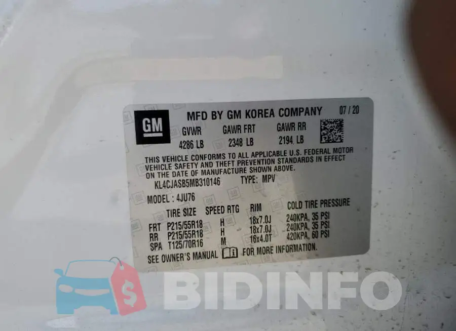 KL4CJASB5MB310146 Photo# 13