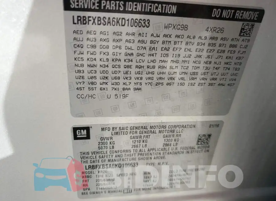 LRBFXBSA6KD106633 Photo# 12
