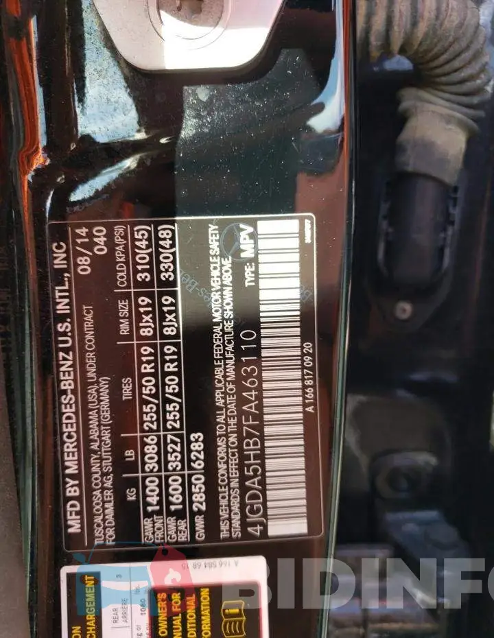 4JGDA5HB7FA463110 Photo# 12