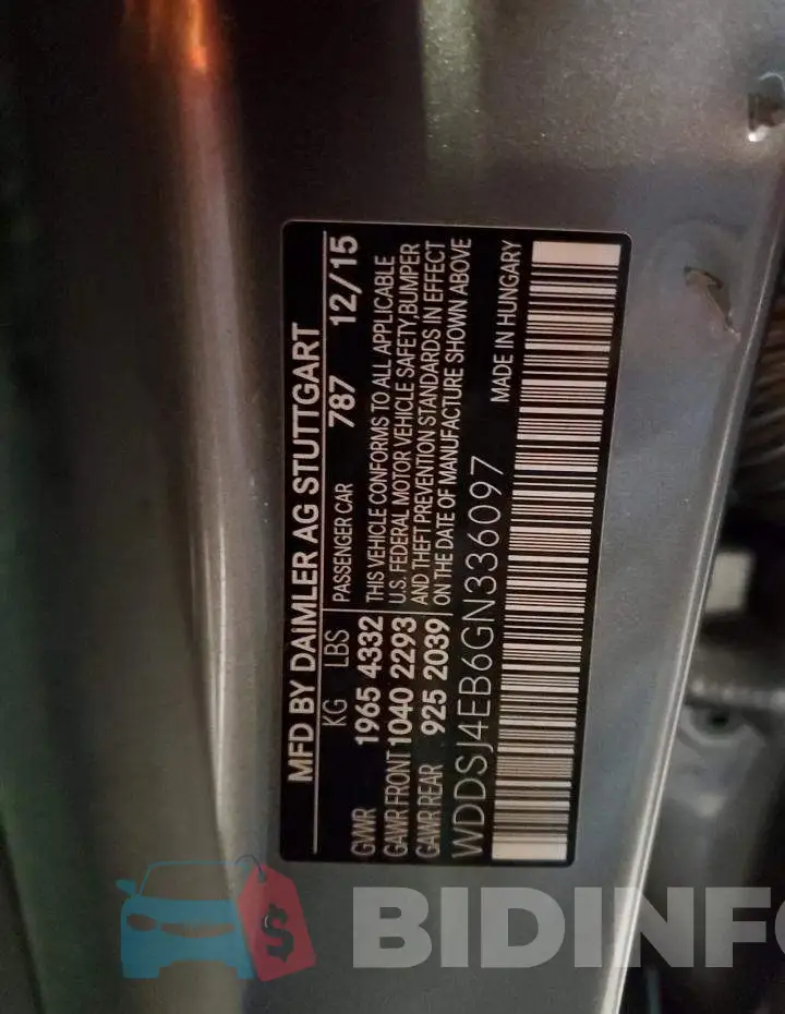 WDDSJ4EB6GN336097 Photo# 12