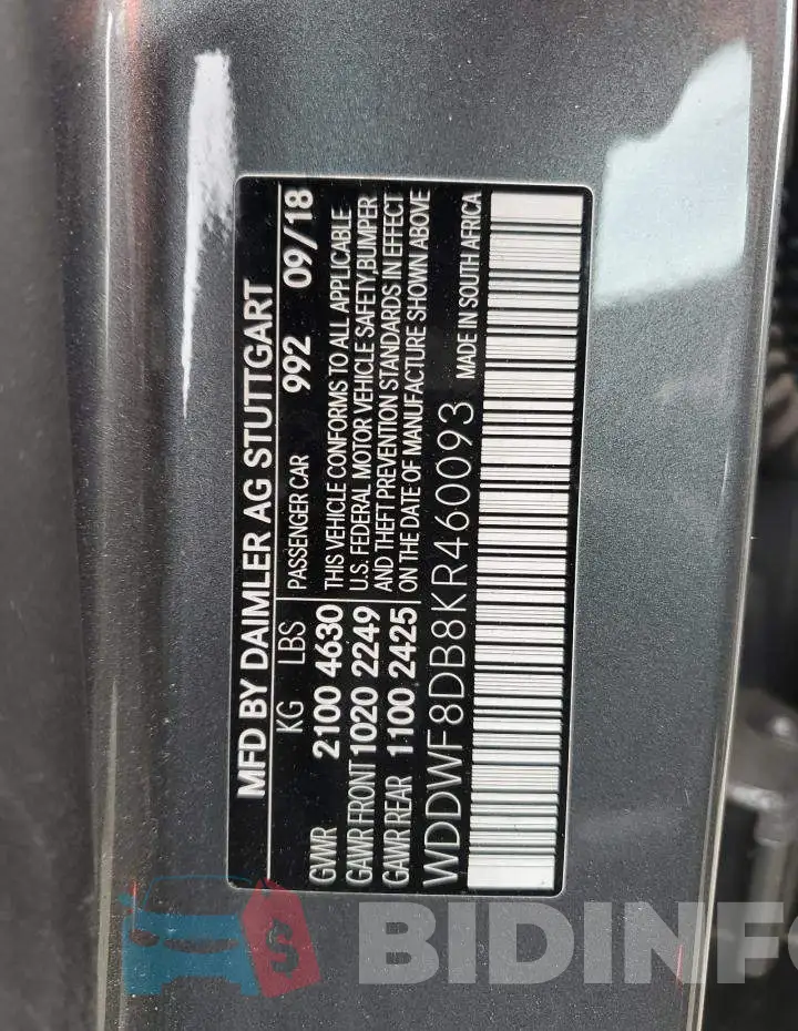 WDDWF8DB8KR460093 Photo# 12