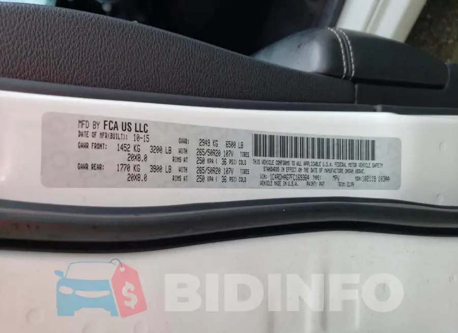 1C4RDHAG7FC169364 Photo# 14