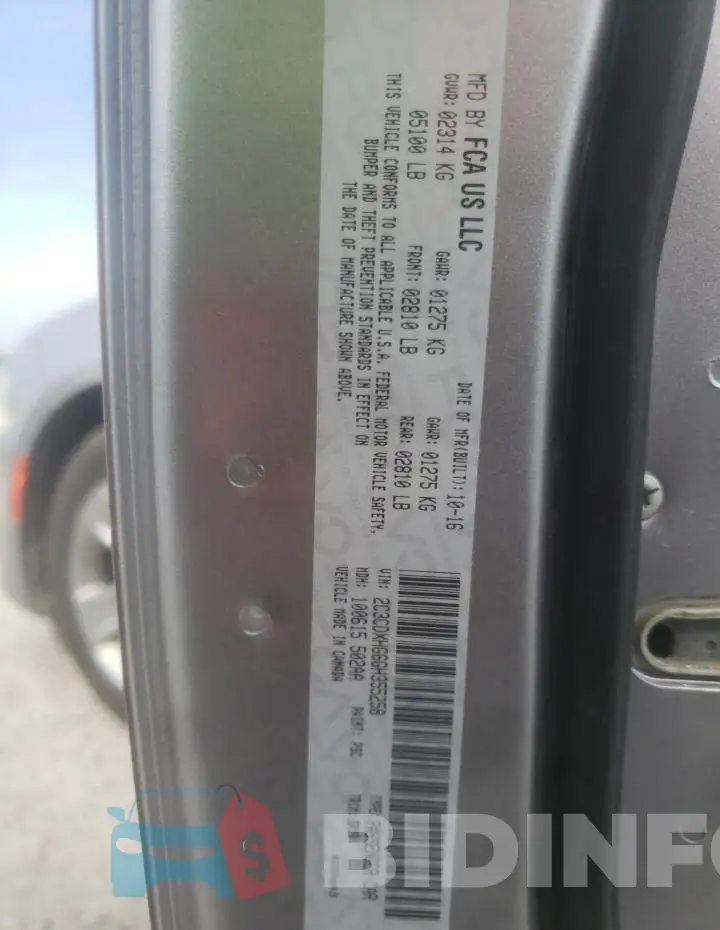 2C3CDXHG6GH355258 Photo# 12