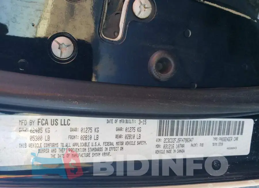 2C3CDZFJ5FH798347 Photo# 13