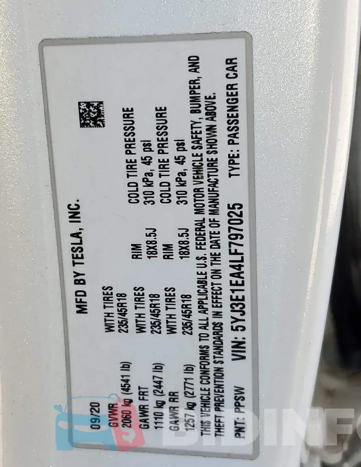 5YJ3E1EA4LF797025 Photo# 12