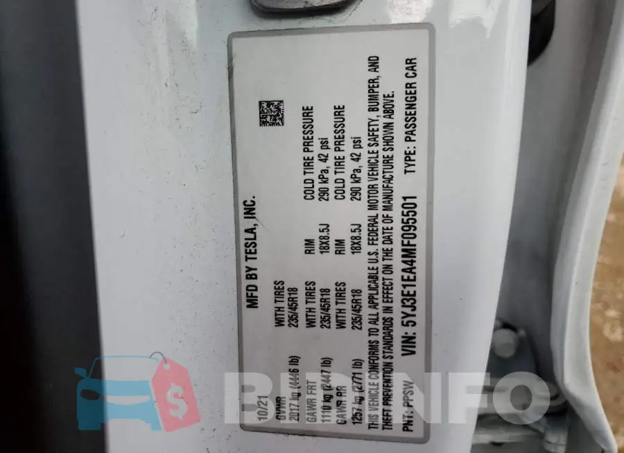 5YJ3E1EA4MF095501 Photo# 12