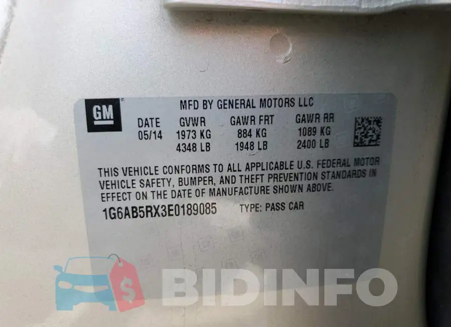 1G6AB5RX3E0189085 Photo# 12