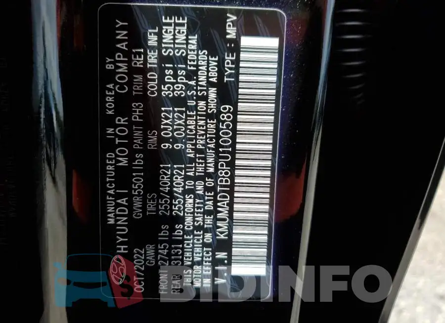 KMUMADTB8PU100589 Photo# 13
