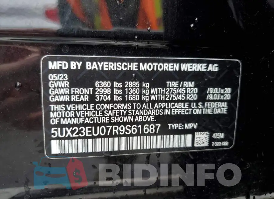 5UX23EU07R9S61687 Photo# 13