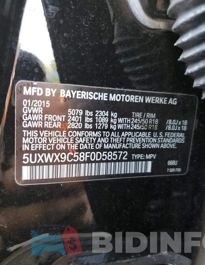 5UXWX9C58F0D58572 Photo# 12