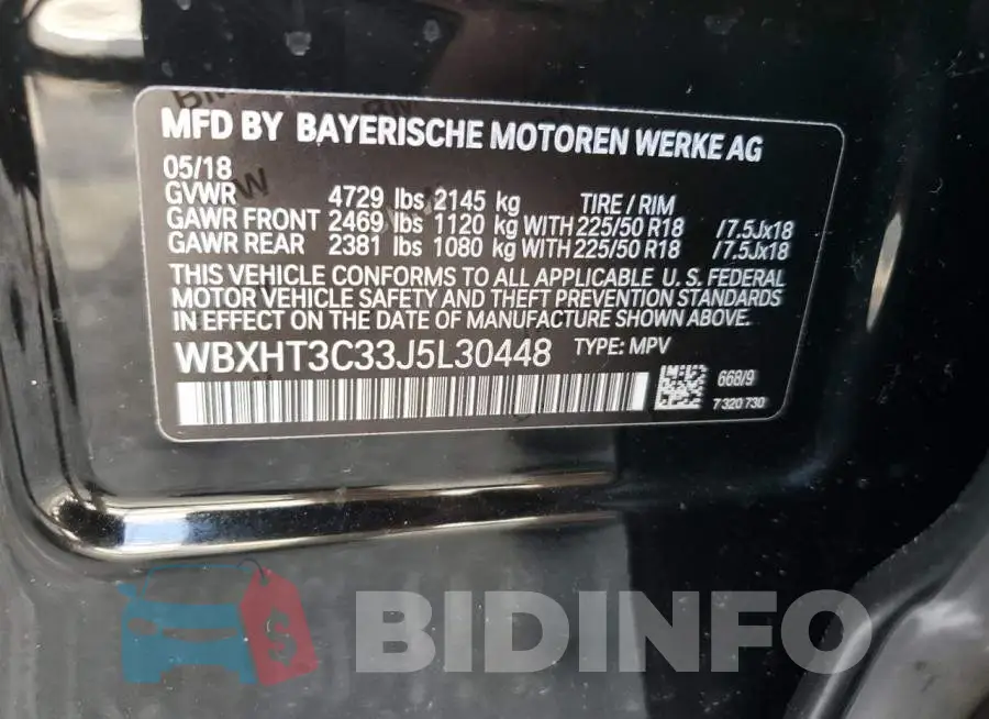 WBXHT3C33J5L30448 Photo# 13