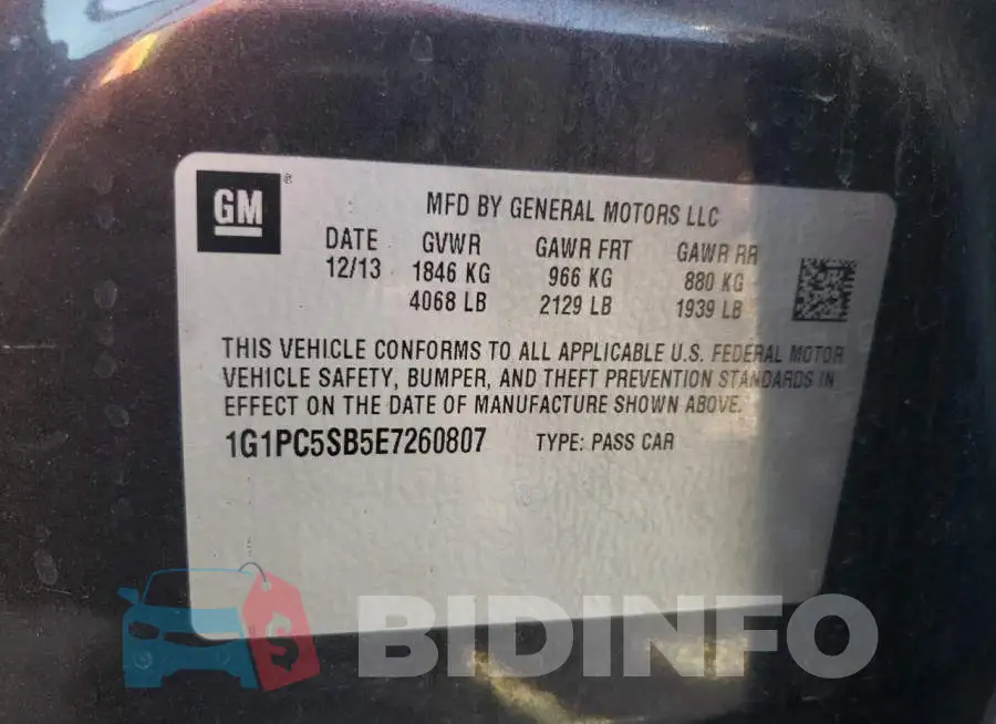 1G1PC5SB5E7260807 Photo# 13