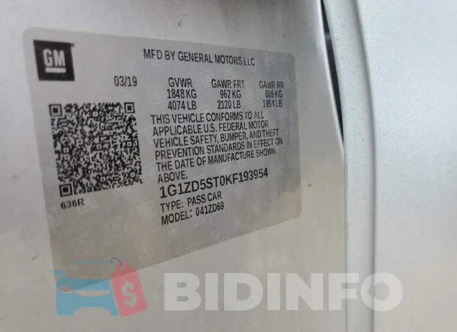 1G1ZD5ST0KF193954 Photo# 12