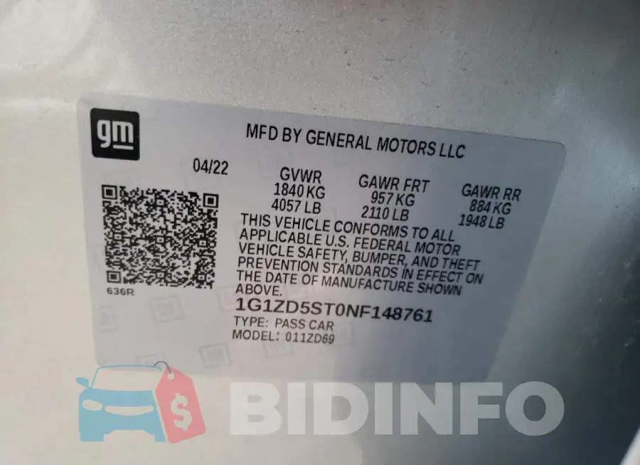 1G1ZD5ST0NF148761 Photo# 13