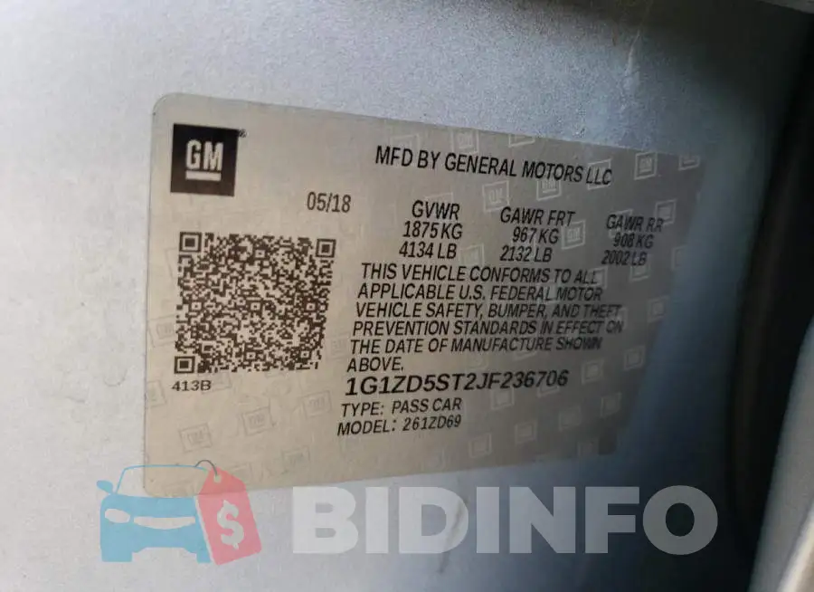1G1ZD5ST2JF236706 Photo# 12