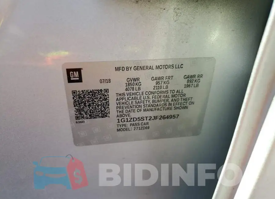 1G1ZD5ST2JF264957 Photo# 12