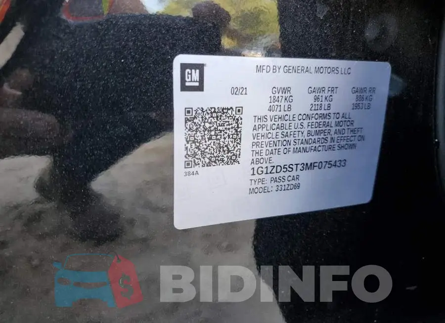 1G1ZD5ST3MF075433 Photo# 12