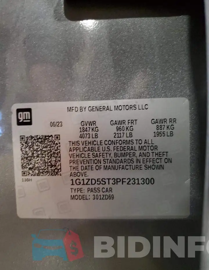 1G1ZD5ST3PF231300 Photo# 12