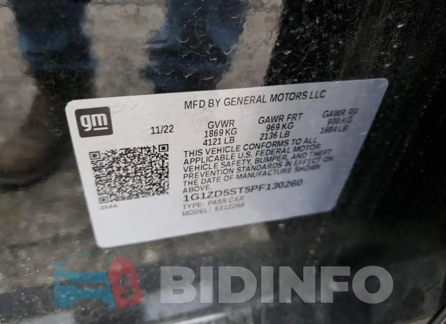 1G1ZD5ST5PF130260 Photo# 12