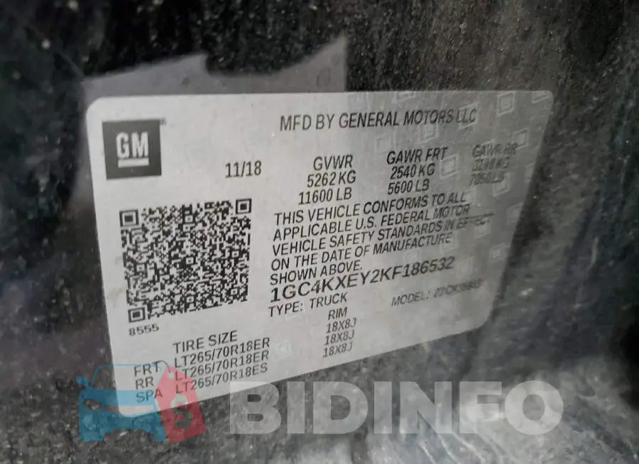 1GC4KXEY2KF186532 Photo# 12
